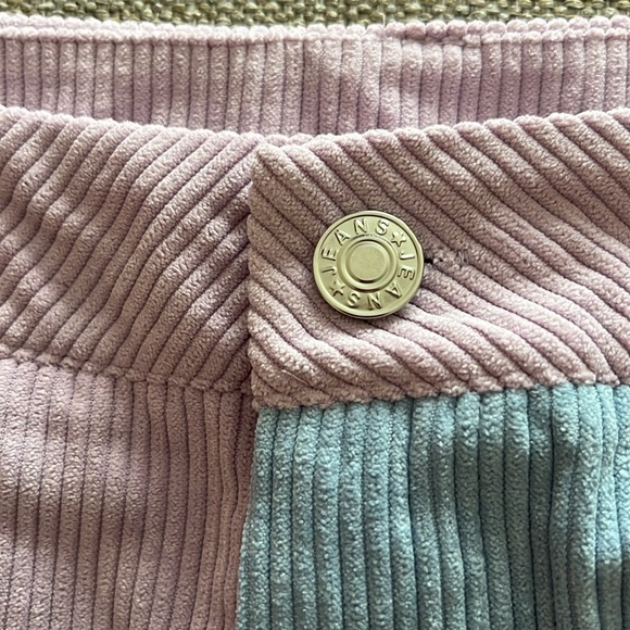 Vintage Salanta corduroy pants Polyester Color Block Purple Blue US 6 - Picture 7 of 10